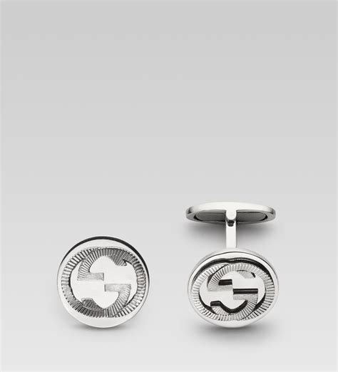 cufflinks gucci|Gucci silver cufflinks for men.